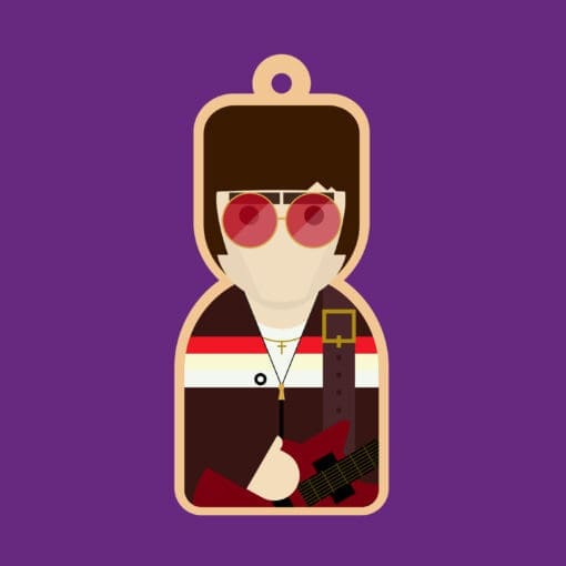 Noel Gallagher inspired wooden Christmas decoration / keychain