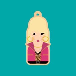 Dolly Parton inspired wooden Christmas decoration / keychain