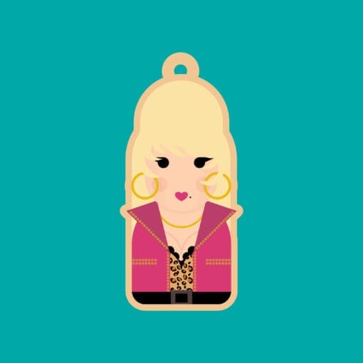 Dolly Parton inspired wooden Christmas decoration / keychain