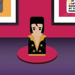 Elvis Presley inspired cute wooden standee