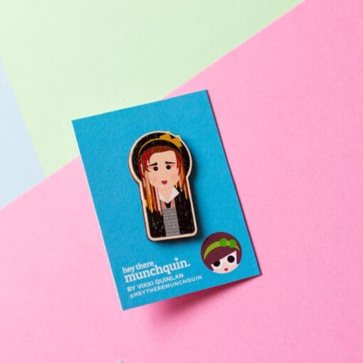 Eco-friendly wooden pin inspired by Boy George