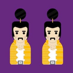 Wooden Icon inspired dangle earrings - Freddie Mercury