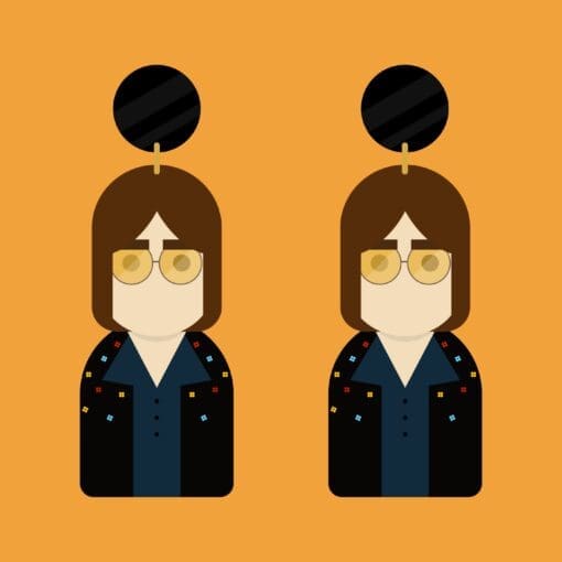 Wooden Icon inspired dangle earrings - John Lennon