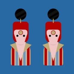 Wooden Icon inspired dangle earrings - Bowie Ziggy Stardust