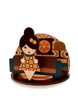 Swinging 60s - retro interiors, wooden desk buddy