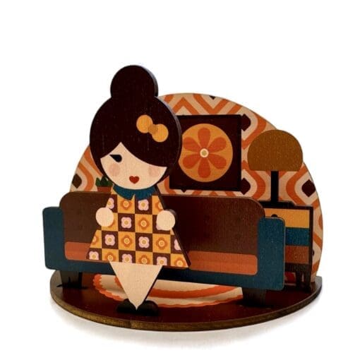 Swinging 60s - retro interiors, wooden desk buddy